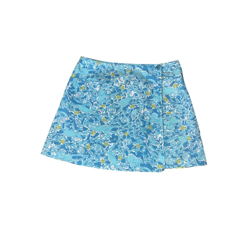 Lilly Pulitzer Reversible Skirt Kiss the Cook Monkey Print and Floral Lion Print
